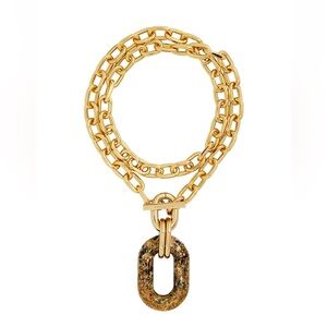 Paco Rabanne Sahara Double XL Link Necklace Gold/Sahara NWOT